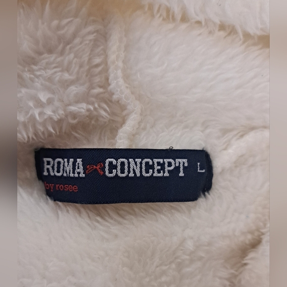 Roma Concept By Rosee L Ivory Fuzzy Cowlneck Sweater Elastic Waist Long Sleeve - Picture 4 of 6
